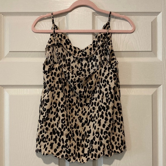 NWOT Halogen Scalloped Cheetah Print Camisole Tank Sz Medium - Picture 5 of 5